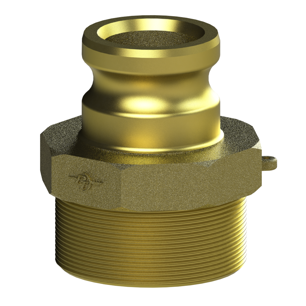 PT Coupling 62162015 Reducer Adapter, 2 in Type F x 1-1/2 in MNPT, Brass